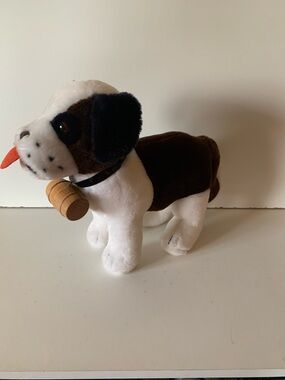 Dakin& Co.  St. Bernard Plush Dog with Barrel Collar 1979 Vintage 11.5”